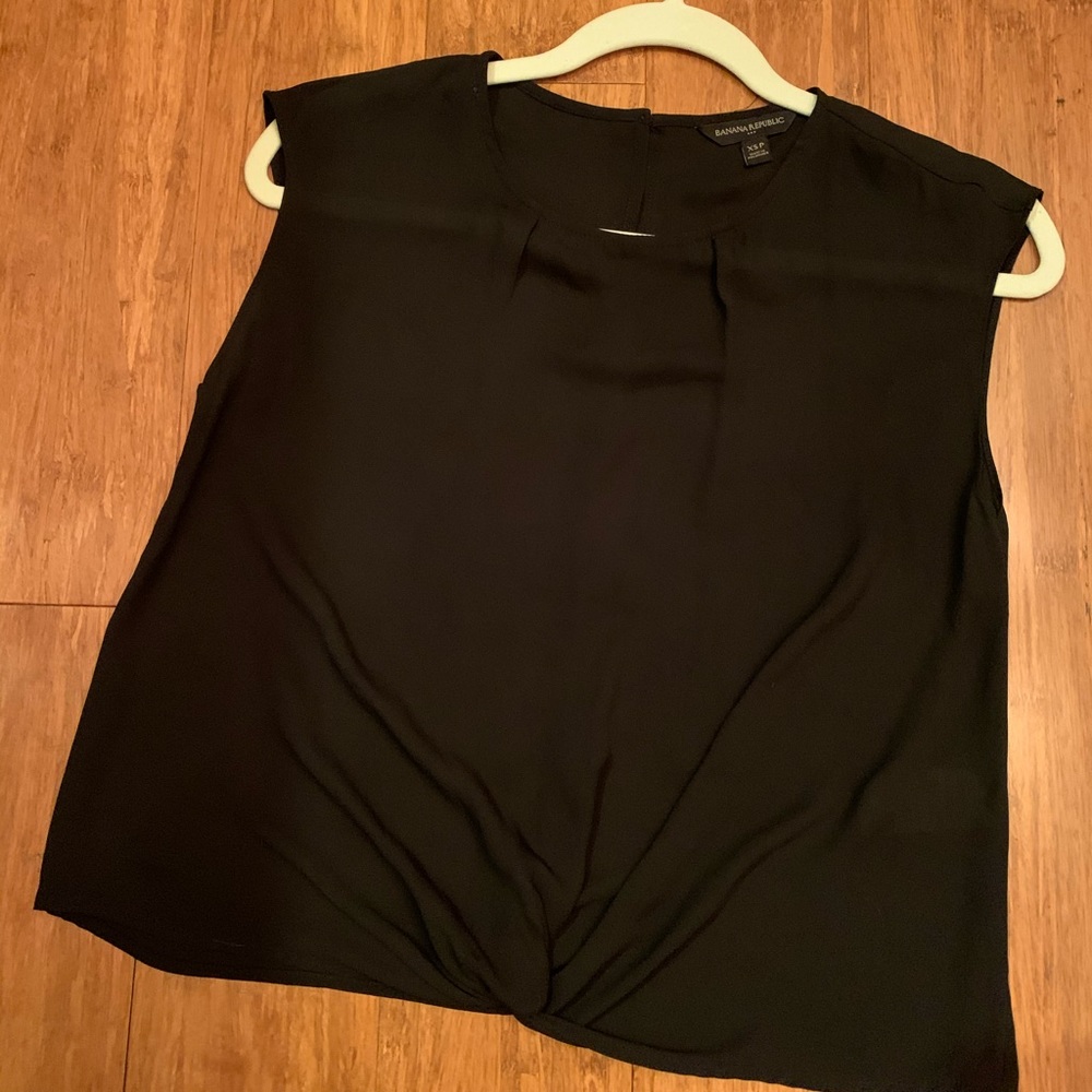 Banana Republic Black Chiffon shirt sleeve top